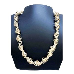 Rina S. Young Sterling Silver Twisted Curling Ribbon Necklace Handmade